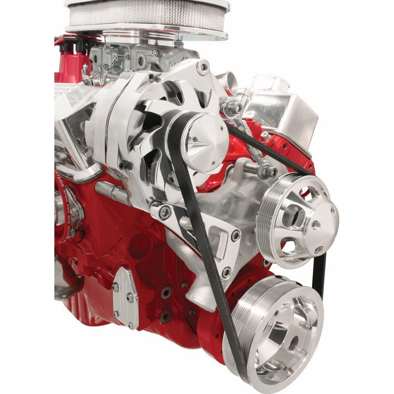 Billet Specialties FM0109PC Long Water Pump Passenger Side Top Mount Alternator Bracket for Small Block Chevy