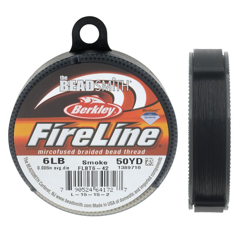 FireLine Microfused Braided Bead Thread .006 Inch Average Diameter Smoke Grey 50 Yard Roll