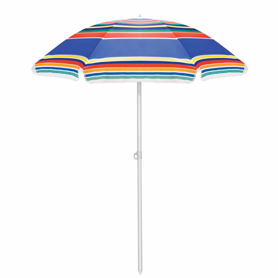PICNIC TIME Outdoor Sunshade Umbrella, Multi-Color Stripe