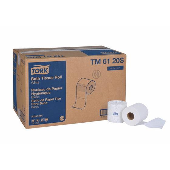 Tork Advanced TM6120S Bath Tissue Roll, 2-Ply,4" Width x 3.75" Length, White (Case of 96 Rolls, 500 per Roll, 48,000 Sheets)