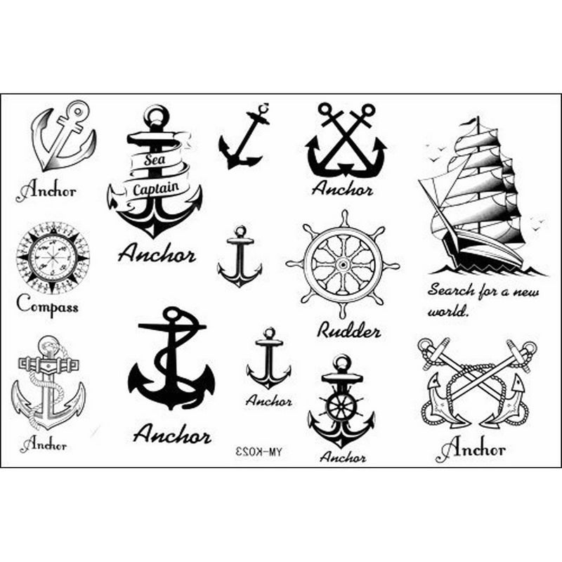 2012 latest new design new release Temporary Tattoo waterproof anchor nautical tattoo stickers by YiMei