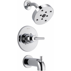 Delta T14459 Trinsic 14 Series Single-Function Tub and Shower Trim Kit with Single-Spray H2Okinetic Shower Head, Chrome (Valve Not Included)