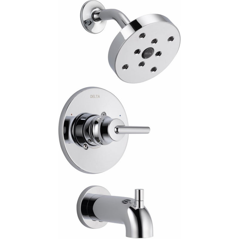 Delta T14459 Trinsic 14 Series Single-Function Tub and Shower Trim Kit with Single-Spray H2Okinetic Shower Head, Chrome (Valve Not Included)