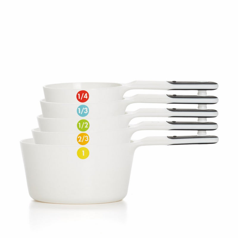 OXO Good Grips Plastic Measuring Cups, 6-Piece, White