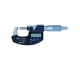 Mitutoyo 293-340-30 Digital Micrometer, Inch/Metric, Ratchet Thimble, 0-1" (0-25mm) Range, 0.00005" (0.001mm) Resolution, -0.00005" Accuracy, Meets IP65 Specifications