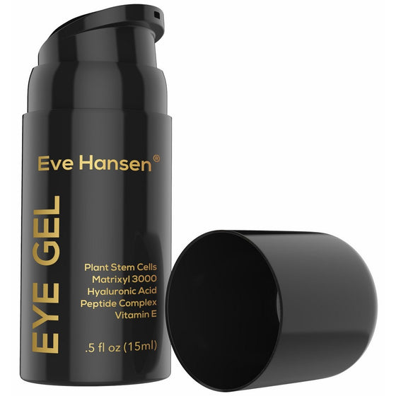 Moisturizing Hyaluronic Eye Gel with Matrixyl 3000, Plant Stem Cells, Peptide Complex - Anti Aging Eye Gel Treatment With Ingredients. Reduce the Appearance of Dark Circles and Puffiness - .5 Ounce