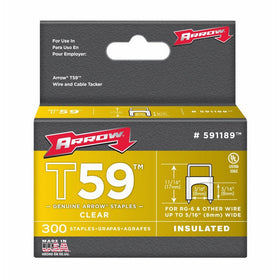 Arrow Fastener 591189 Genuine T59 Insulated Clear 5/16-Inch by 5/16-Inch Staples, 300-Pack
