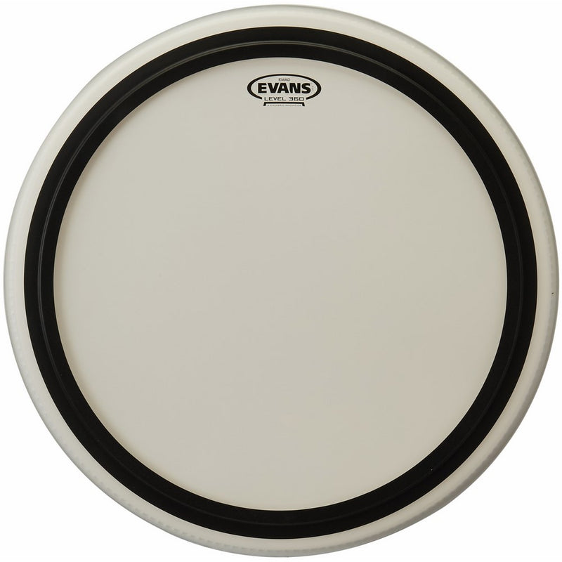 Evans EMAD Coated White Bass Drum Head, 22 Inch