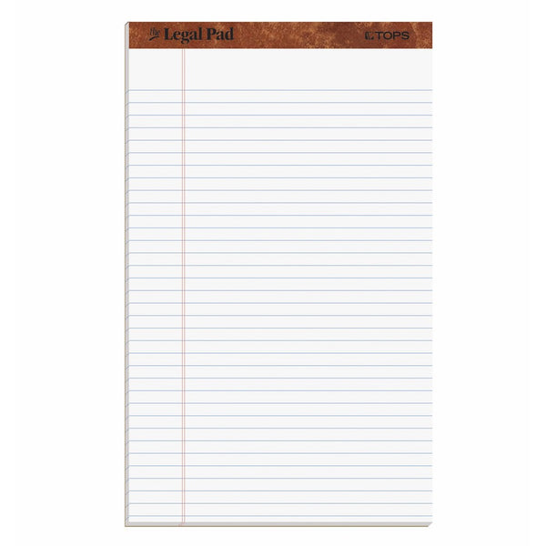 TOPS The Legal Pad Writing Pads, 8-1/2" x 14", Legal Rule, 50 Sheets, 12 Pack (7573)