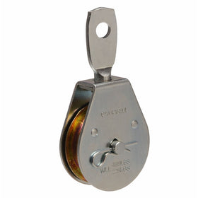 Campbell T7550302 Steel Heavy Duty Single Sheave Swivel Eye Pulley, Zinc Plated, 2" Sheave Diameter, 3/8" Rope, 480 lbs Load Capacity