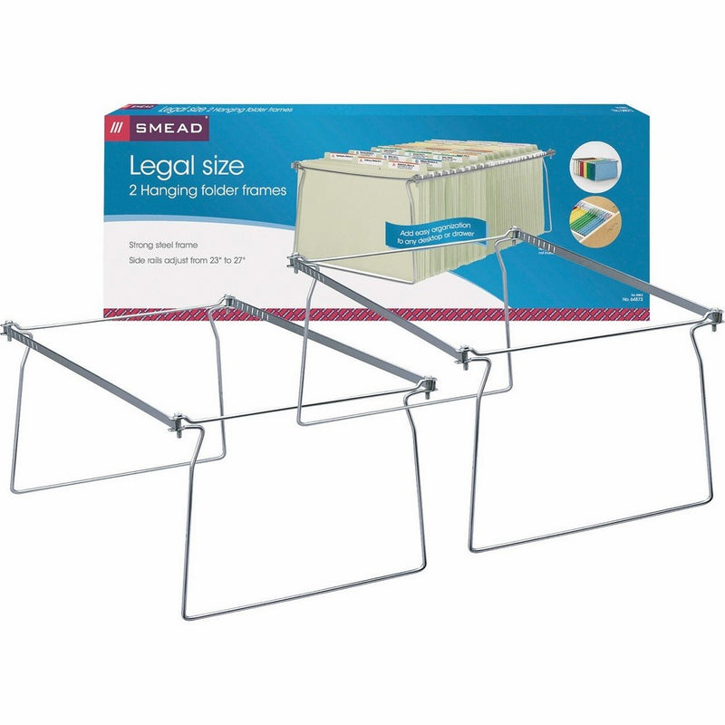 Smead Steel Hanging Folder Frame, Legal Size, Gray, 2 per Pack (64873)
