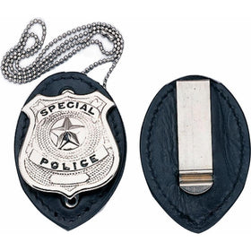 1131 Badge Holder Clip On Leather