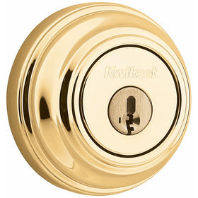 Kwikset 980 Single Cylinder Deadbolt featuring SmartKey in Polished Brass