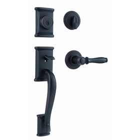 Kwikset Ashfield Single Cylinder Handleset w/Ashfield Lever featuring SmartKey in Venetian Bronze