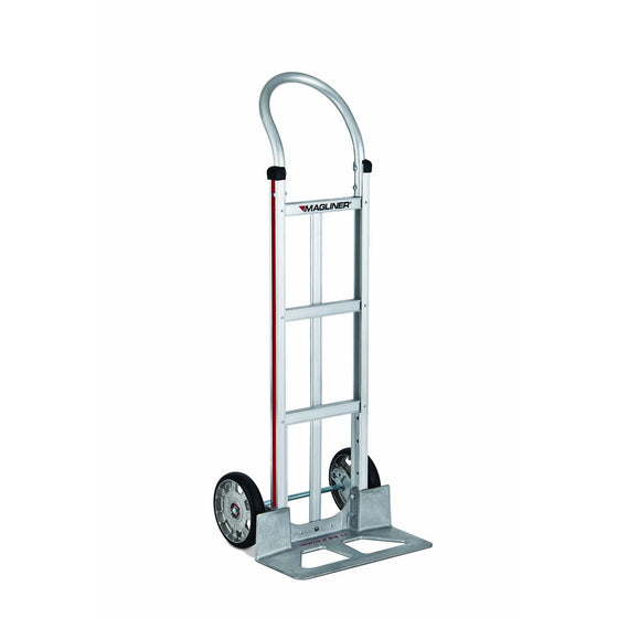 Magliner HMK211UA1 Aluminum Hand Truck, Horizontal Loop Handle, 18" x 7-1/2" Aluminum Diecast Nose Plate, 500 lb Capacity