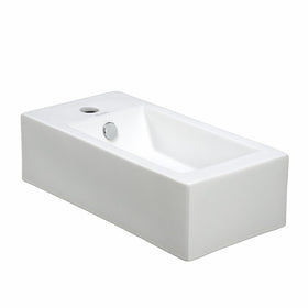 Elite Sinks EC9899-R Porcelain Wall-Mounted Rectangle Right-Facing Sink, White