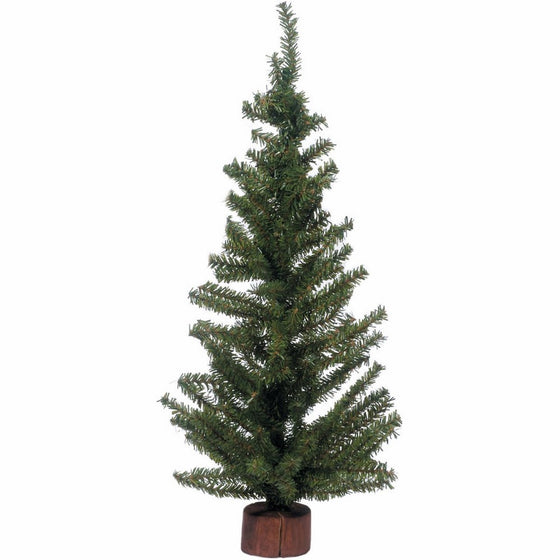 Darice Christmas Artificial Pine Tree on Wood Base, 24-Inch