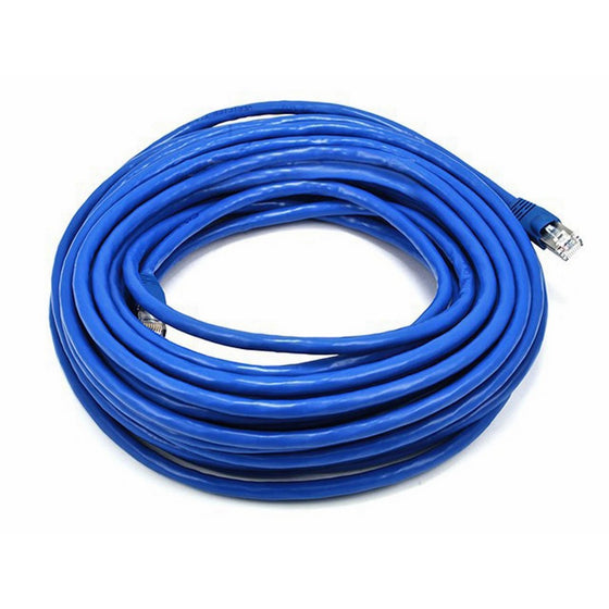 Monoprice 50FT 24AWG Cat6A 500MHz STP Ethernet Bare Copper Network Cable - Blue