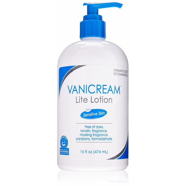 Vanicream Lite Lotion Pump for Sensitive Skin, Free of Dyes, Lanolin, Fragrance, Parabens and Formaldehyde, 16 oz.