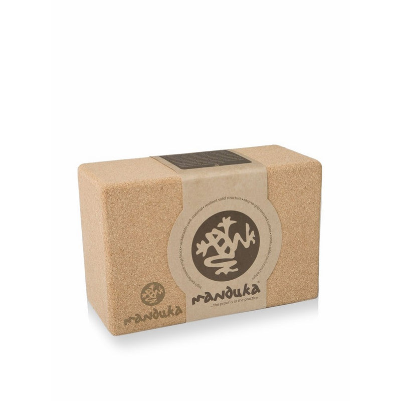 Manduka Cork Block Yoga Prop, Natural