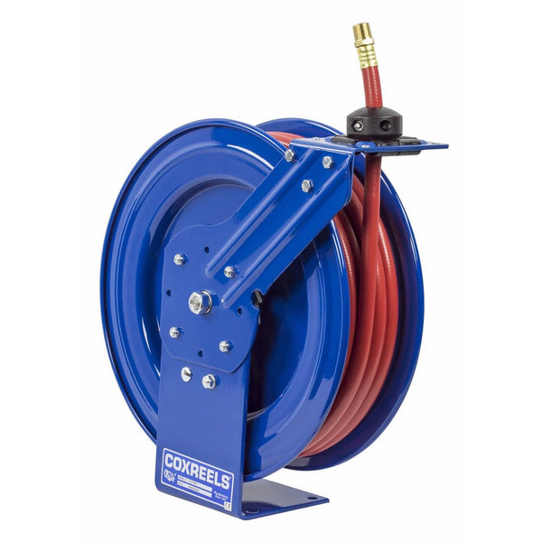 Coxreels P-LP-450 Low Pressure Retractable Air/Water Hose Reel: 1/2" I.D., 50' Hose Capacity, with hose, 300 PSI, Made in USA