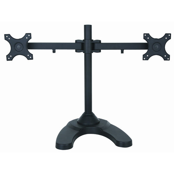 Halter Dual Monitor Stand - Freestanding LCD, LED Monitor Desk Stand - Fully Adjustable Monitor Mount Up To 24 Inch Screen w/Cable Management