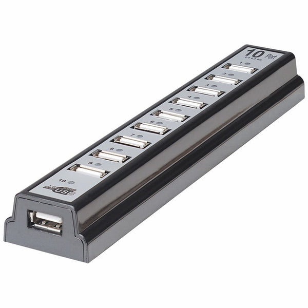 Manhattan Hi-Speed USB Desktop Hub with 10 Ports, Bus Power and 1.5/12/480 Mbps (161572)