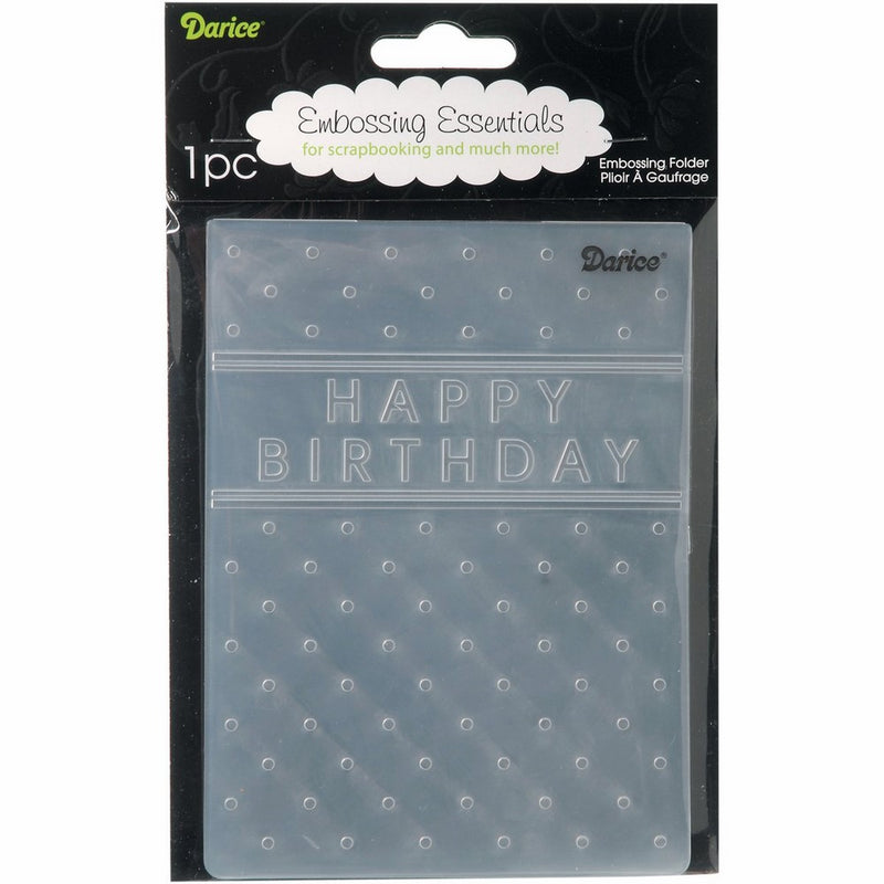 Darice Happy Birthday Embossing Folder, 4 .25-Inch by 5.75-Inch