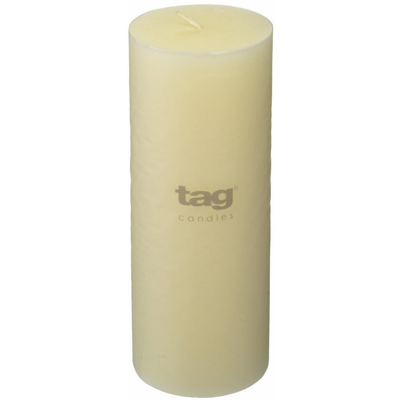 Tag 100067 3-Inch by 8-Inch Unscented Long Burning Pillar Candle, Ivory
