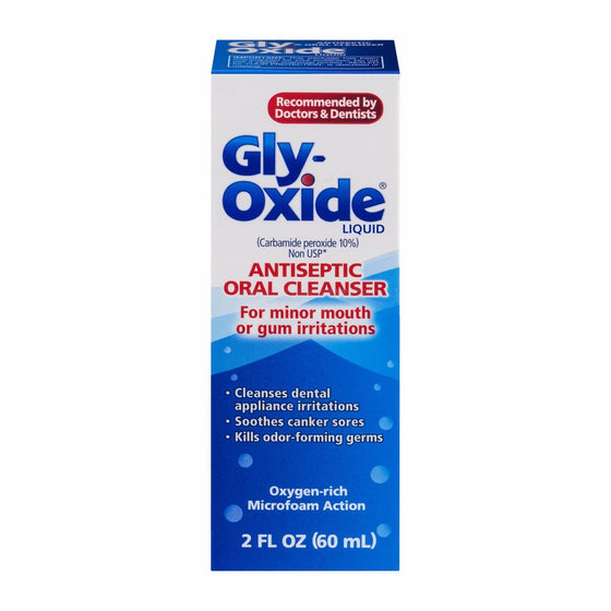 Gly-Oxide Liquid Antiseptic Oral Cleanser-For Minor Mouth or Gum Irritations, 2 Fluid Ounce-Packaging May Vary