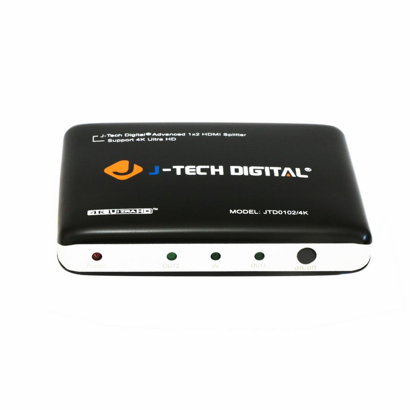 J-Tech Digital JTD0102/4K J-Digital Most Advanced 2 Ports HDMI 1X2 Powered Splitter, Support Ultra HD 4K 3840 A 2160 Resolution and 3D