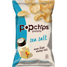 Popchips Potato Chips, Sea Salt Potato Chips, (3.5 oz Bags), Gluten Free Potato Chips, Low Fat, No Artificial Flavoring, Kosher (Pacl of 12)