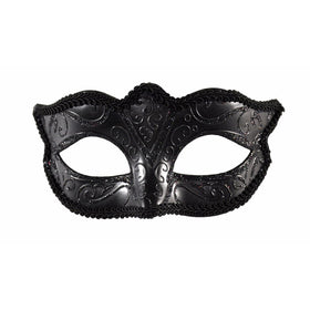 Men Black Anonymous Black Laser Cut Venetian Masquerade Mask - Event Party Ball Mardi Gars by Kayso