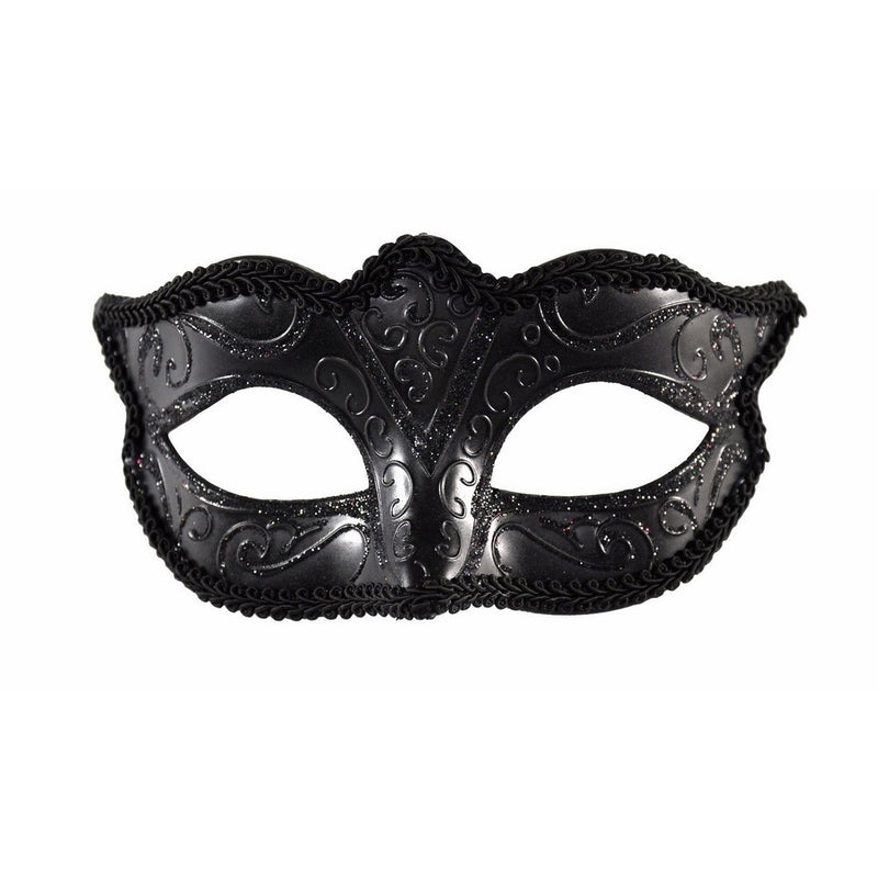 Men Black Anonymous Black Laser Cut Venetian Masquerade Mask - Event Party Ball Mardi Gars by Kayso