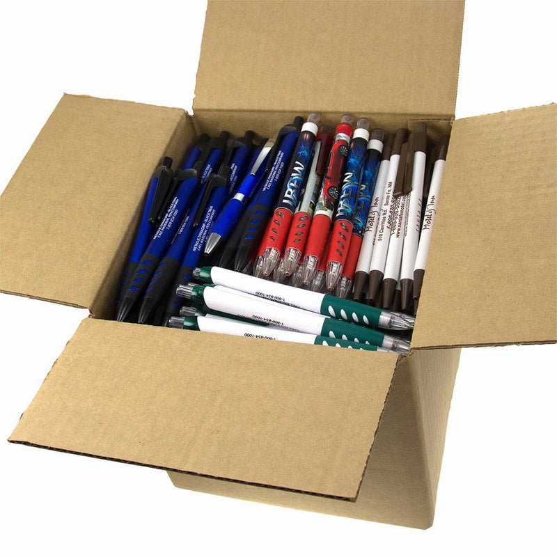 DG Collection (5lb Box Approx. 200-250 pens) Assorted Misprint Retractable Ballpoint Pens Office Ink Pen Supplies Big Bulk Lot