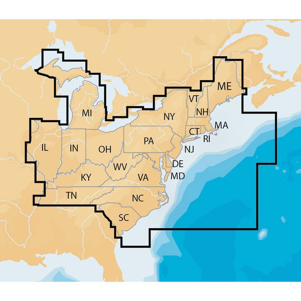 Navionics Plus Regions East Marine and Lake Charts on SD/MSD