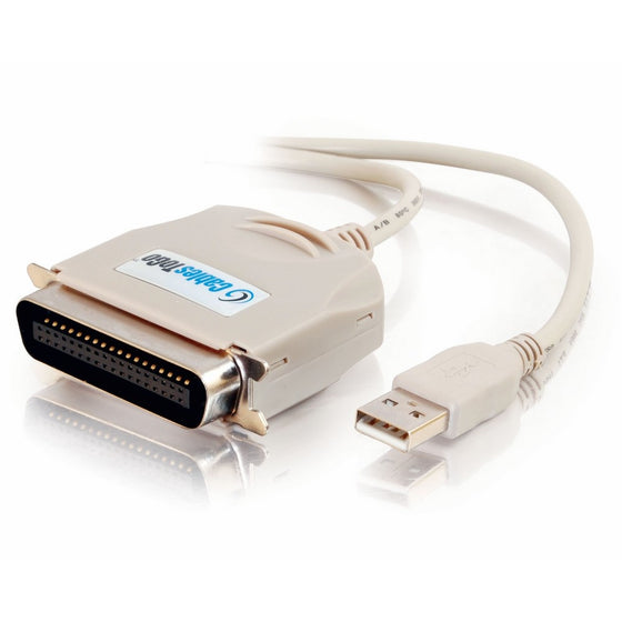 C2G/Cables to Go 16898 USB to C36 Parallel Printer Adapter Cable, Beige (6 Feet, 1.82 Meters)