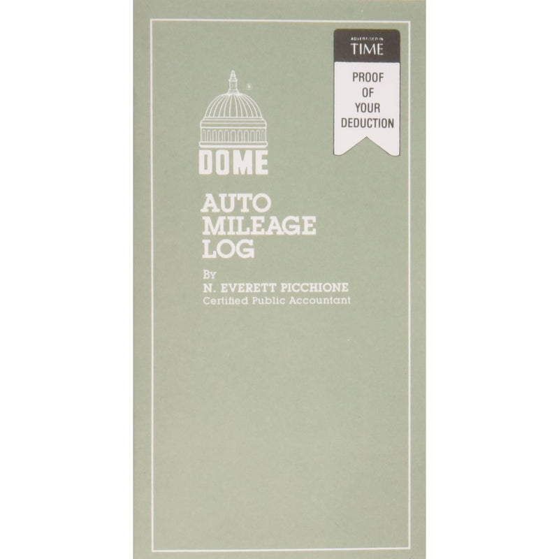 Dome(R) Auto Mileage Log, Card Stock Cover, 3 1/4in. x 6 1/4in, Gray
