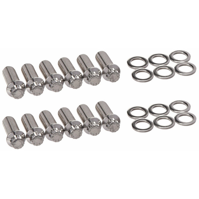 ARP 4001209 Header Bolts With 12-Point Heads, Polished Stainless Steel, Set Of 12