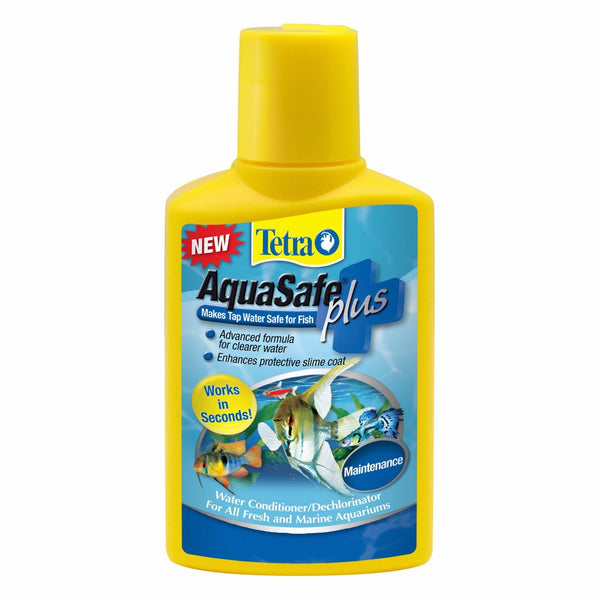 Tetra AquaSafe Plus Water Conditioner/Dechlorinator, 1.69-Ounce
