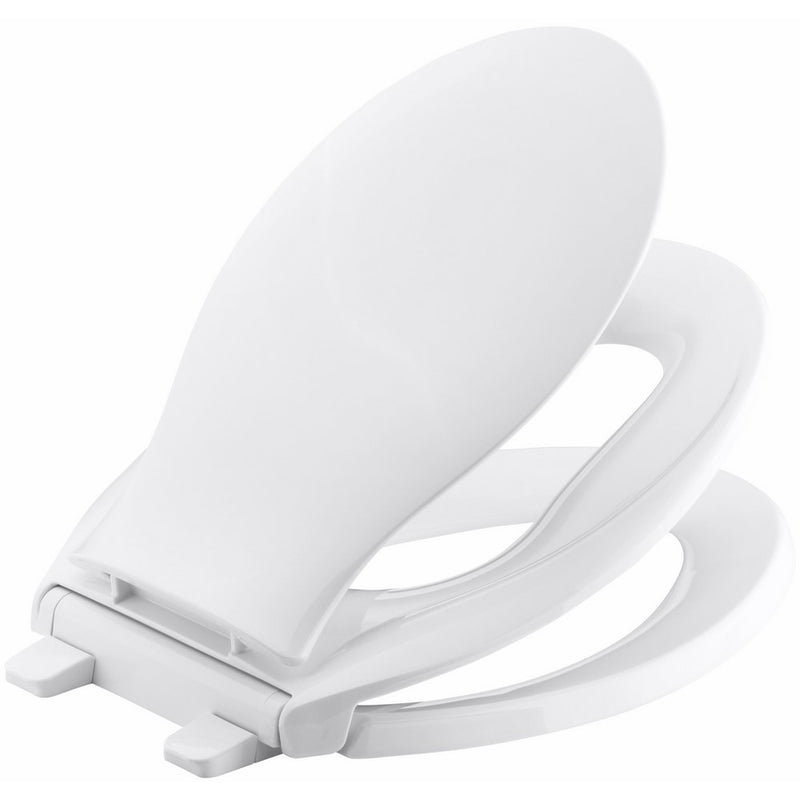 KOHLER K-4732-0 Transitions Quiet-Close with Grip-Tight Bumpers Elongated Toilet Seat with Integrated Child-Size Seat, White