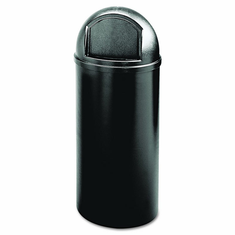 Rubbermaid Commercial Marshal Classic Trash Can, Round, 15 Gallon, Black, FG816088BLA