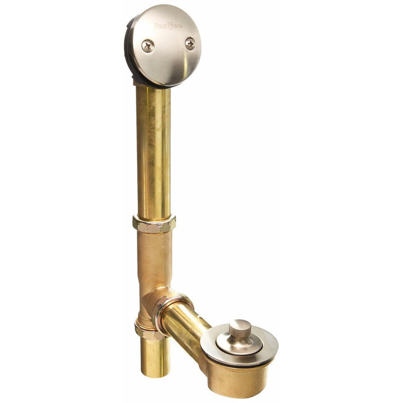 Pfister 018-310K Waste and Overflow Turnstop Type, Brushed Nickel