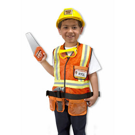 Melissa & Doug Construction Worker Role Play Costume Dress-Up Set (6 pcs)
