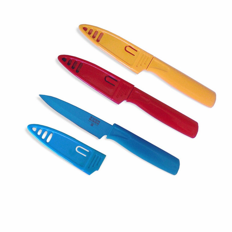 Kuhn Rikon 4-Inch Nonstick Colori Paring Knife, Set of 3