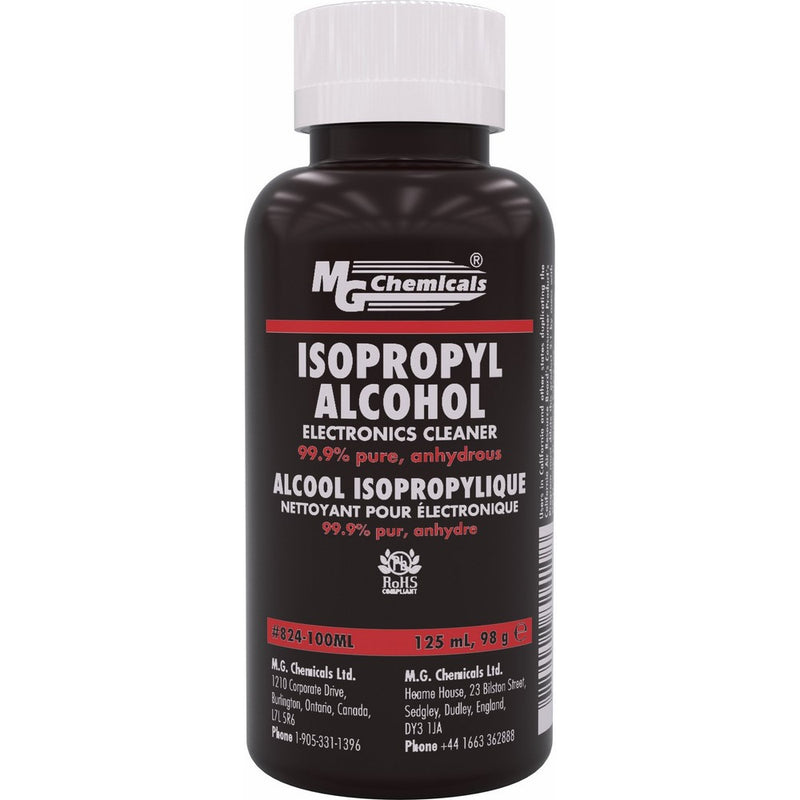 MG Chemicals 99.9% Isopropyl Alcohol Electronics Cleaner, 125 mL Bottle