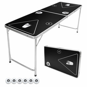 GoPong 6-Foot Portable Folding Beer Pong / Flip Cup Table (6 balls included)