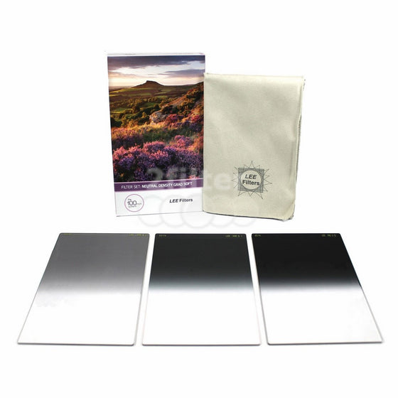 Lee Filters 4x6 (100x150mm) Neutral Denisty soft edge grad set includes 0.3, 0.6 and 0.9 soft edge grad filters and triple filter wrap