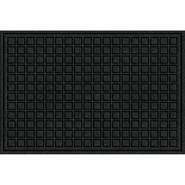 Textures Blocks Entrance Door Mat, 2-Feet by 3-Feet, Onyx