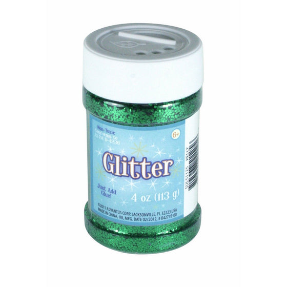 Sulyn Kelly Green Glitter Jar, 4 ounces, Non-Toxic, Reusable Jar with Easy to Use Shaker Top, Multiple Slot Openings for Easy Dispensing and Mess Reduction, Green Glitter, SUL51125